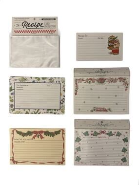 Vtg Food & Kitchen Theme RECIPE CARDS Mixed Lot 5 Designs 4x6 5x7 100+
